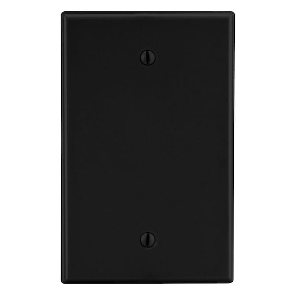 Hubbell Wiring DeviceKellems Wallplate, 1Gang, Box Mount Blank, Black